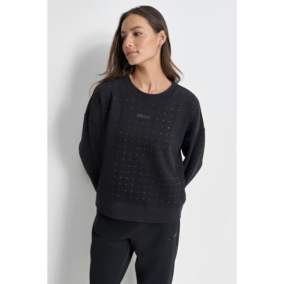 DKNY Black Embellished Crewneck XL - Picture 1 of 7